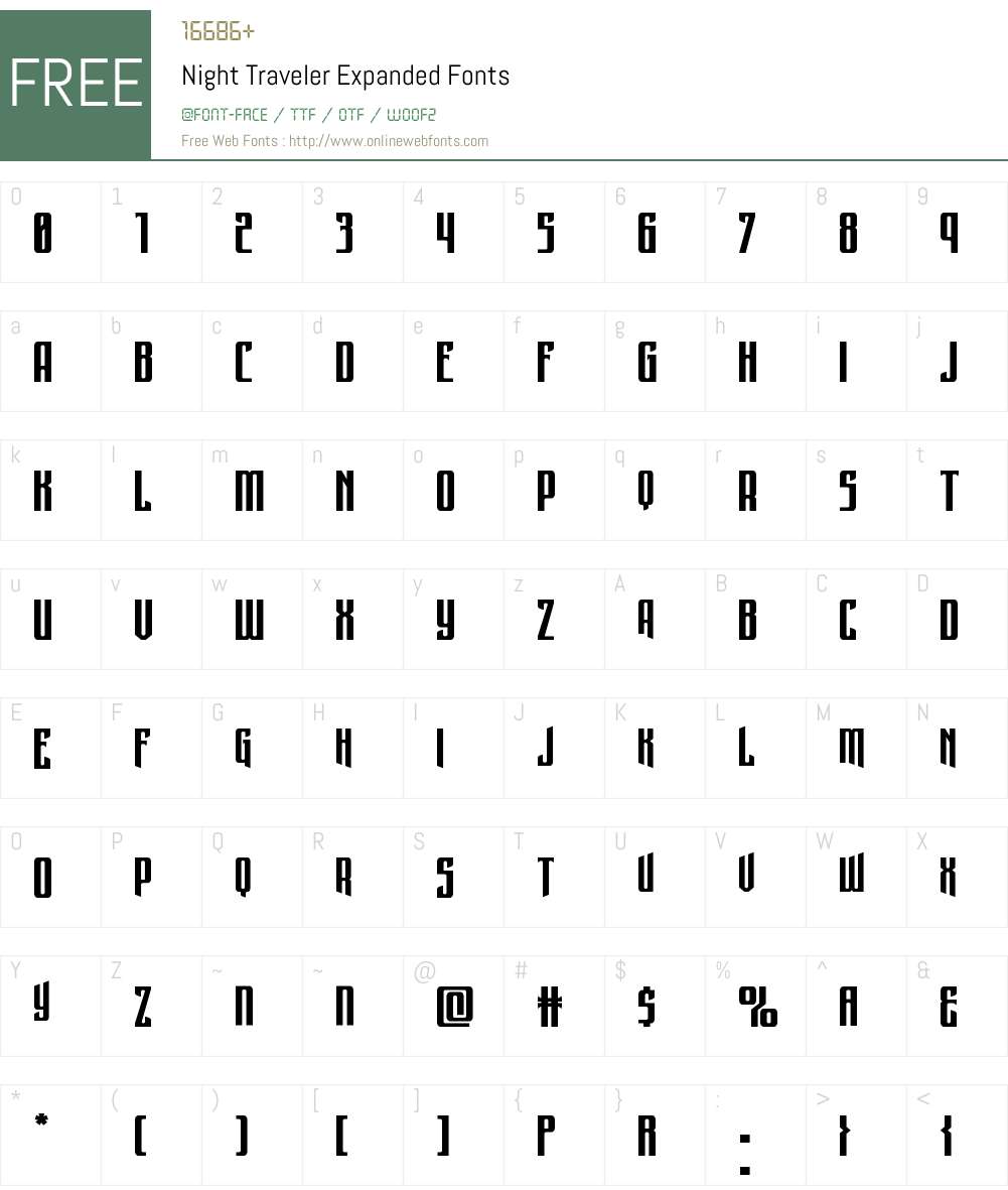 Night Traveler Expanded Font Screenshots