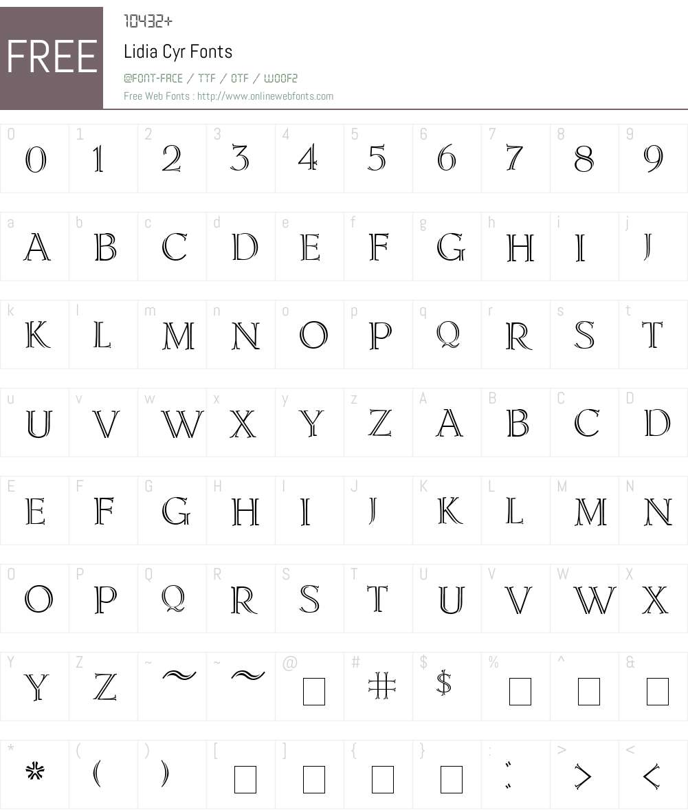 Lidia Cyr Font Screenshots