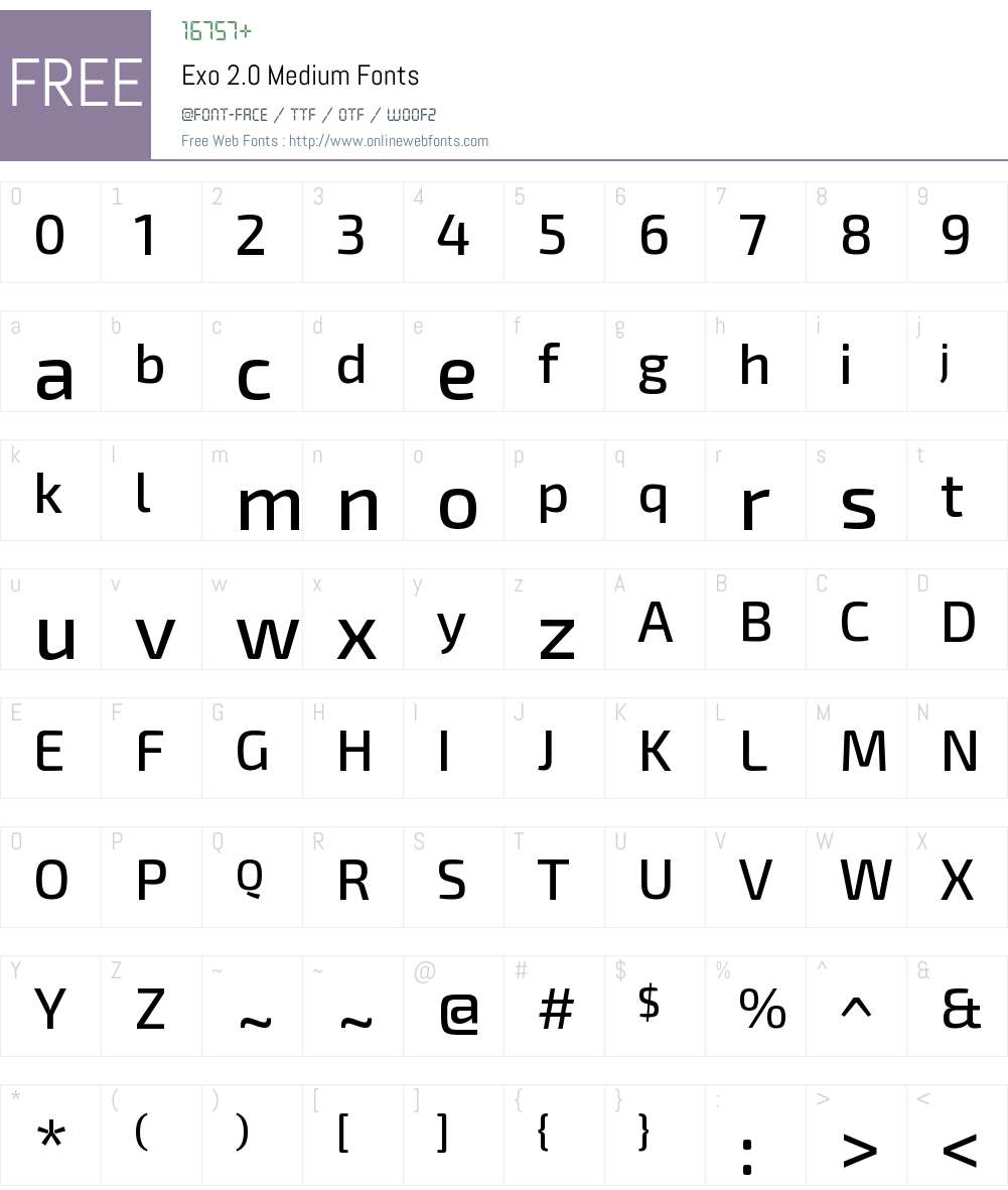 Exo 2.0 Medium Font Screenshots