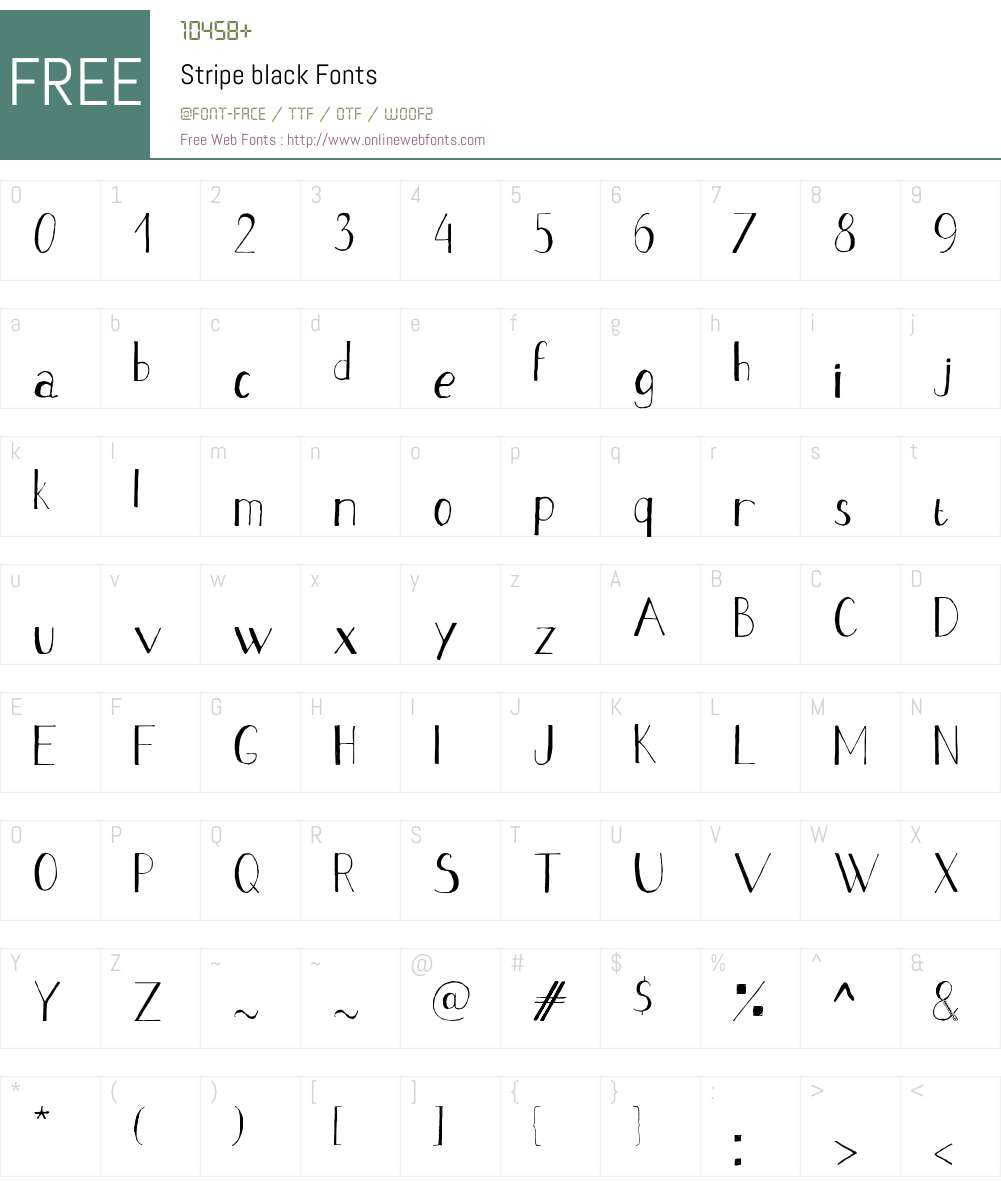 Stripe black Font Screenshots