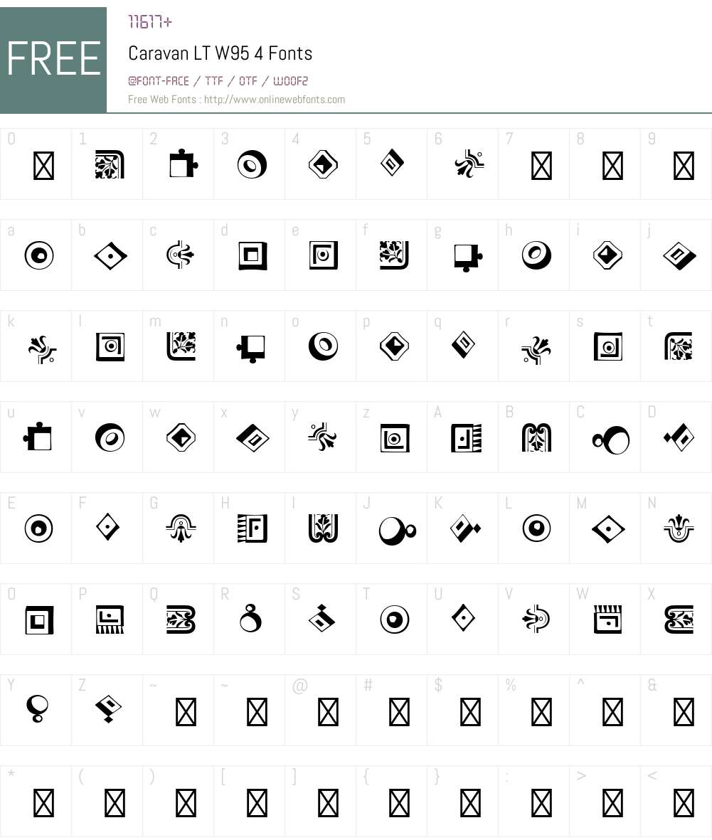CaravanLTW95-4 Font Screenshots