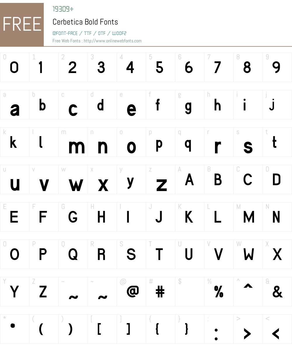 Cerbetica Font Screenshots