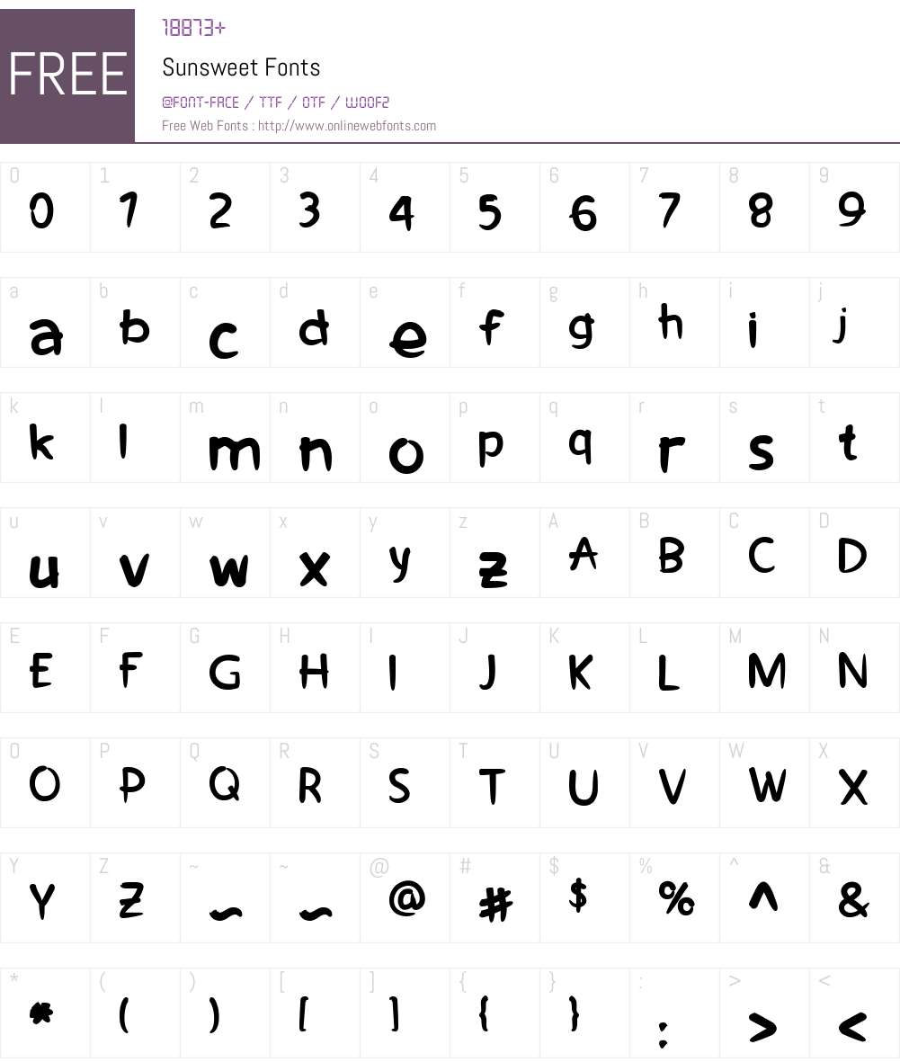 Sunsweet Font Screenshots