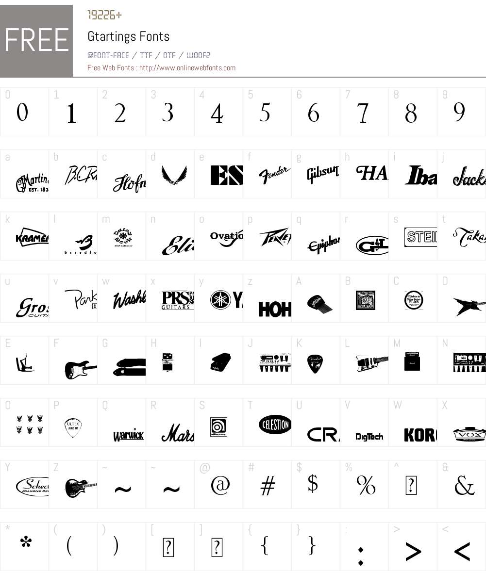 Gtartings Font Screenshots
