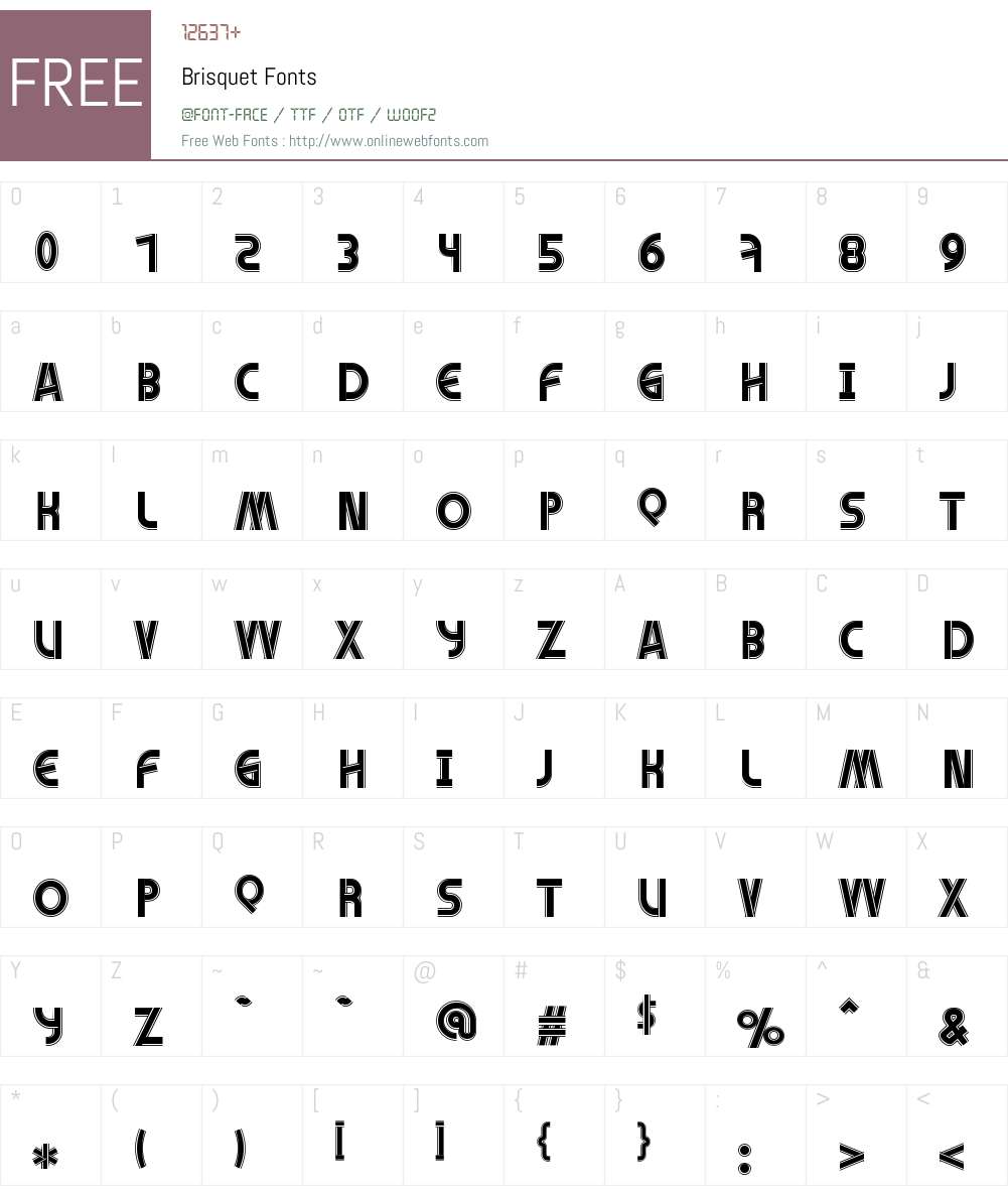 Brisquet Font Screenshots