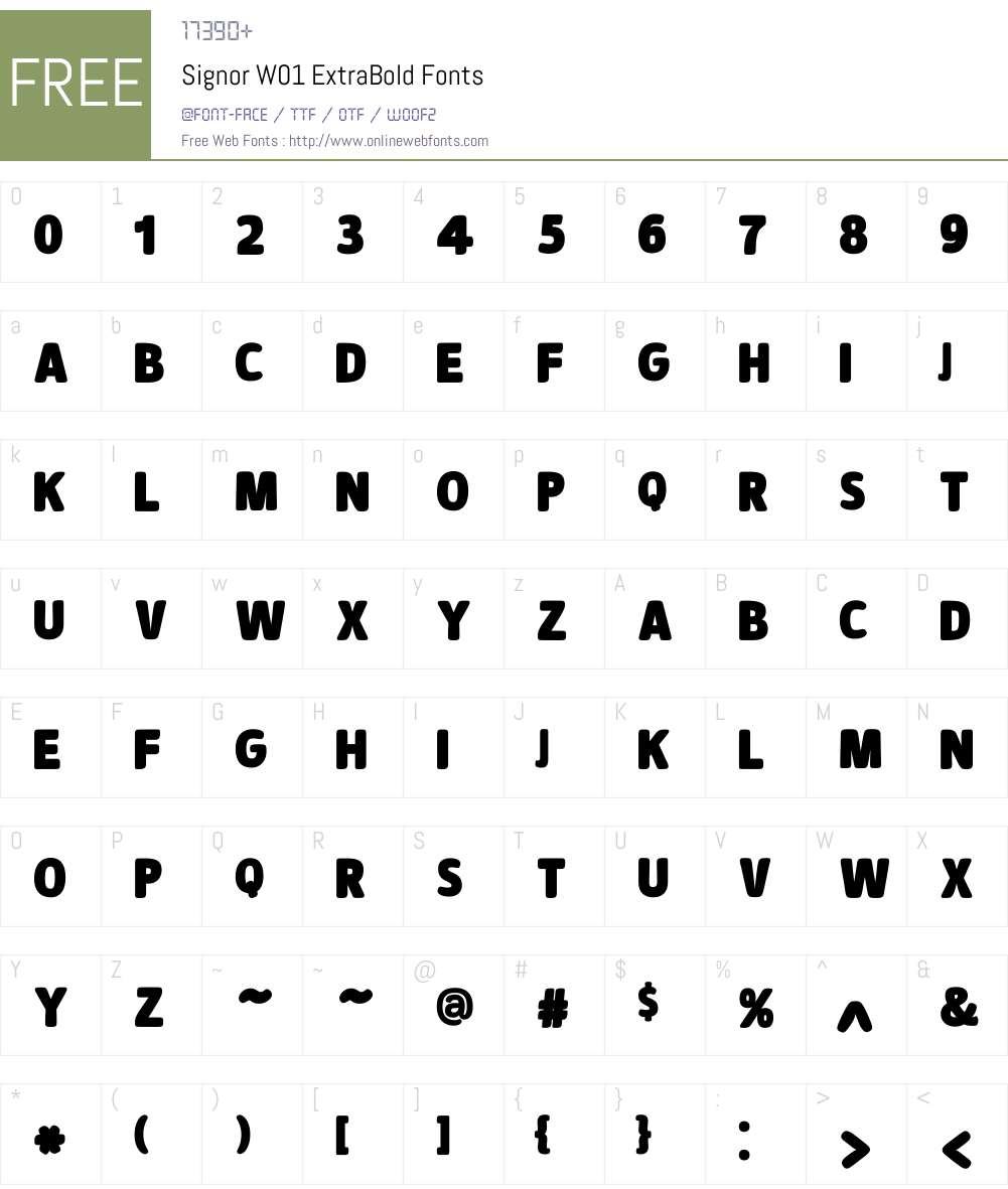 SignorW01-ExtraBold Font Screenshots