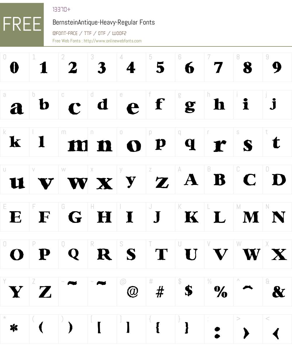 BernsteinAntique-Heavy Font Screenshots