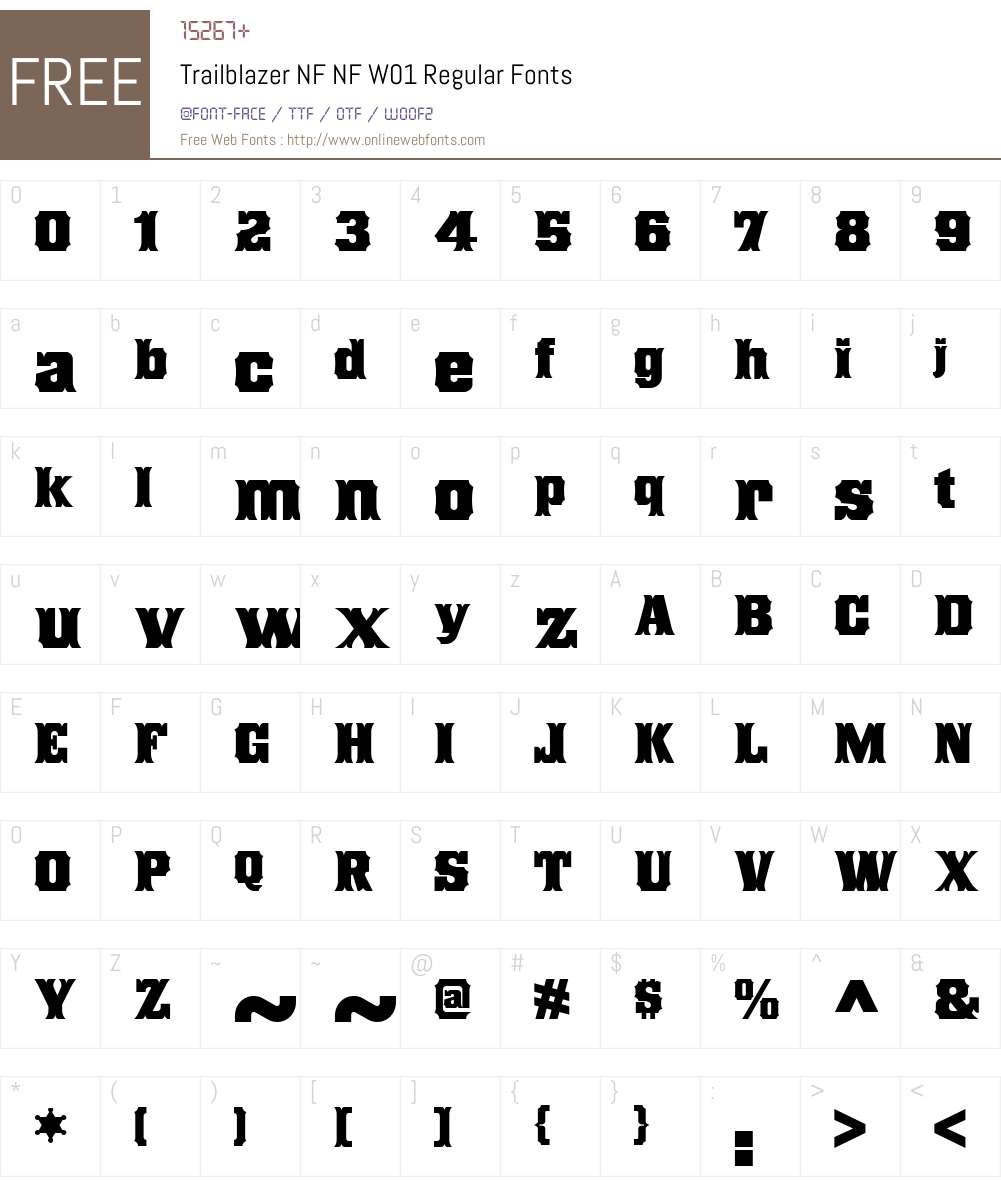 TrailblazerNFNFW01-Regular Font Screenshots