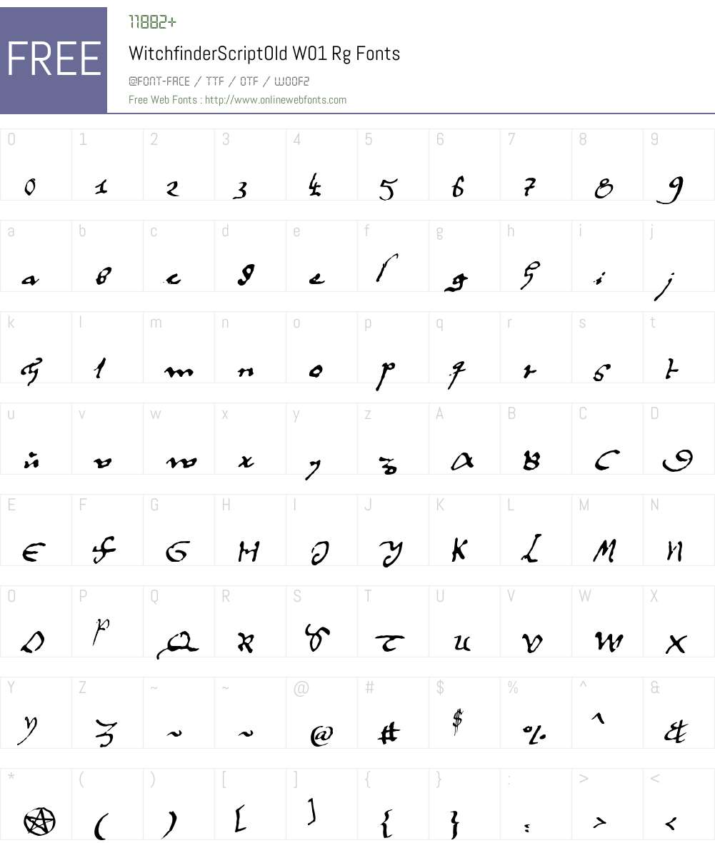 WitchfinderScriptOld Font Screenshots