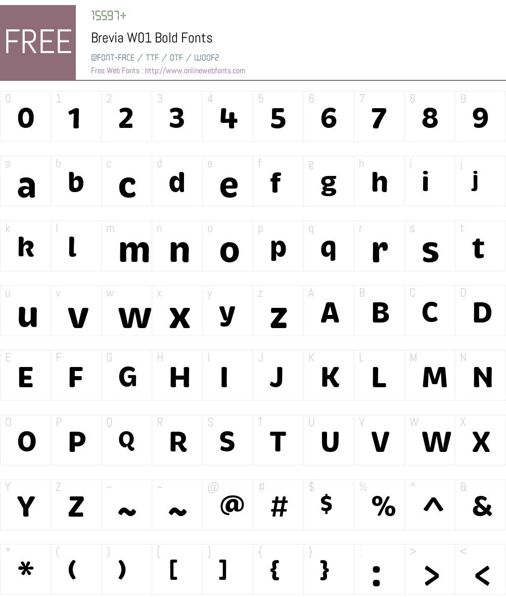 BreviaW01-Bold Font Screenshots