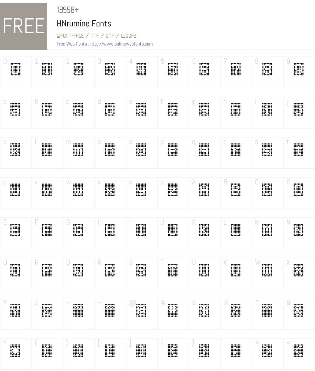 HNrumine Font Screenshots