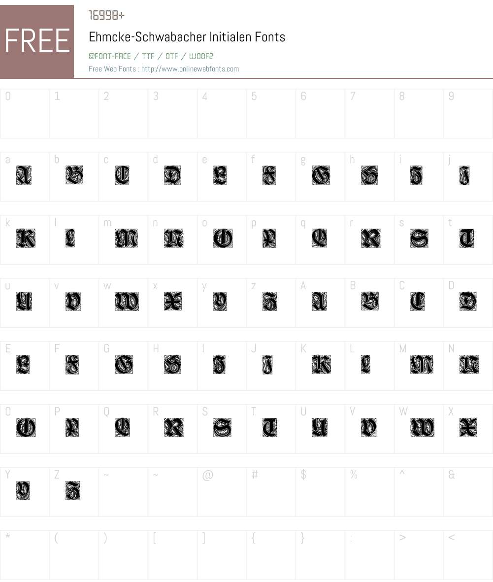 Ehmcke-Schwabacher Initialen Font Screenshots