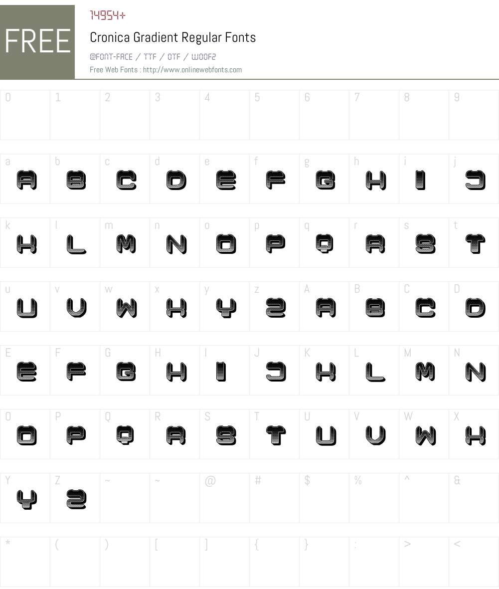 Cronica Gradient Font Screenshots