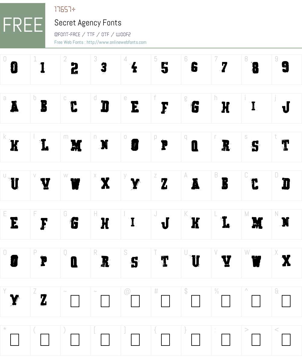 Secret Agency Font Screenshots