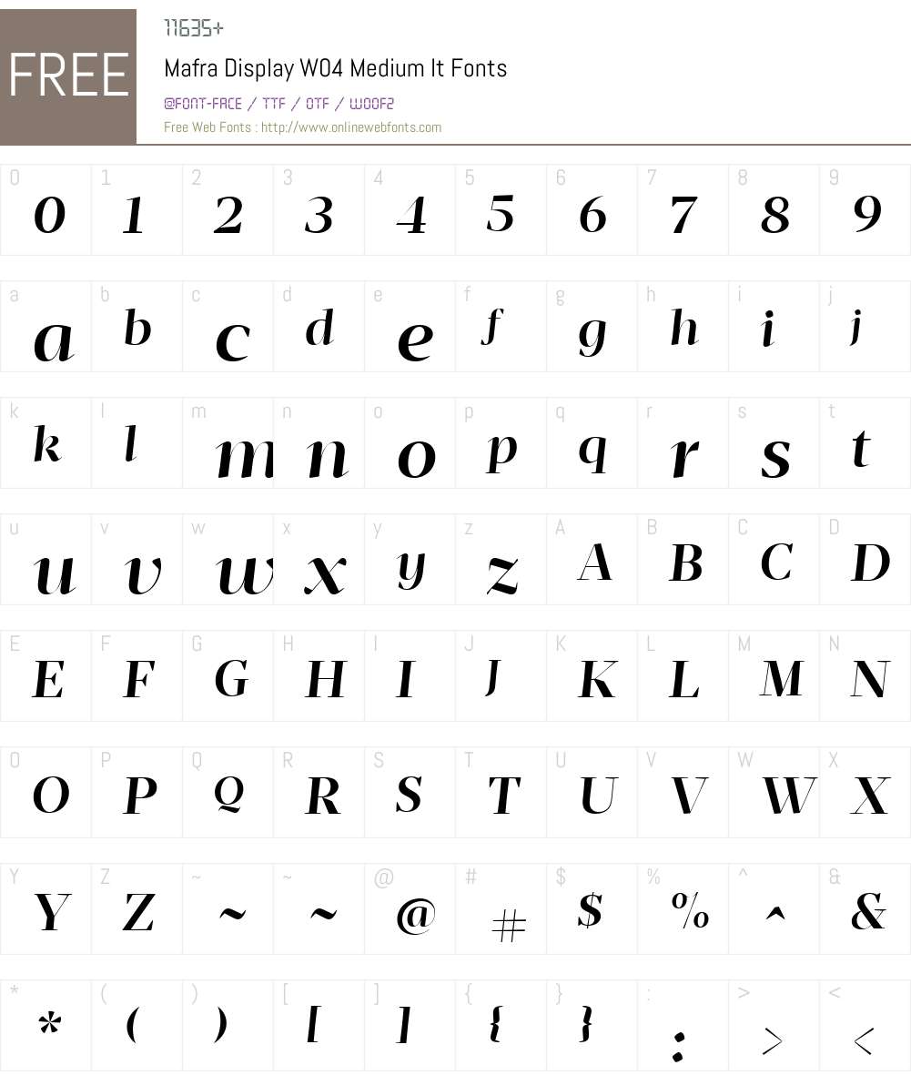 Mafra Display Font Screenshots