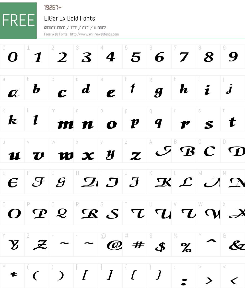 ElGar Ex Bold Font Screenshots