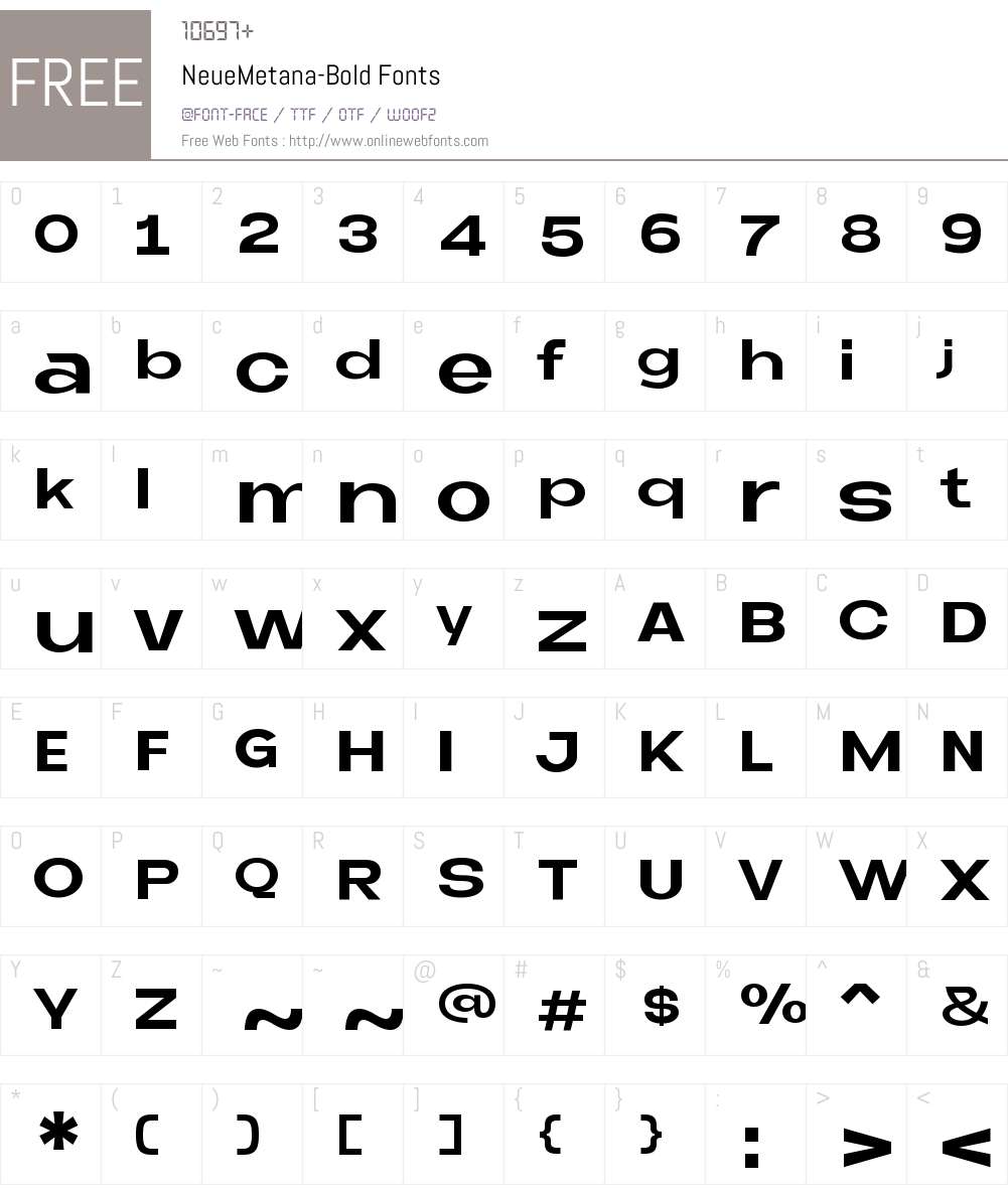 Neue Metana Font Screenshots