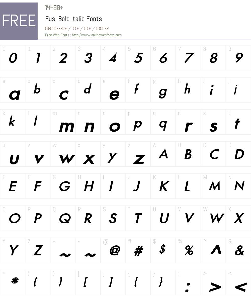 Fusi Font Screenshots