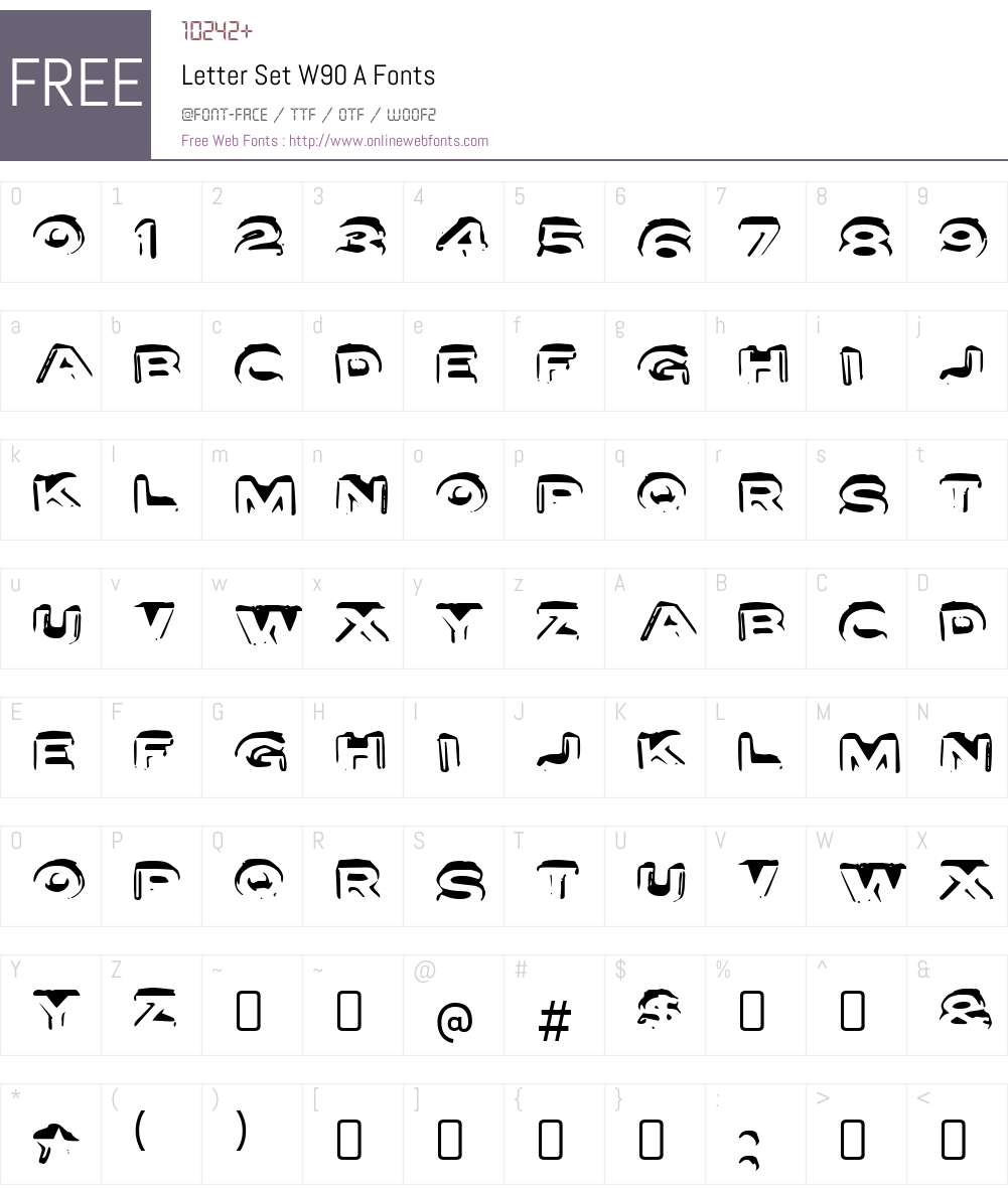 LetterSetW90-A Font Screenshots