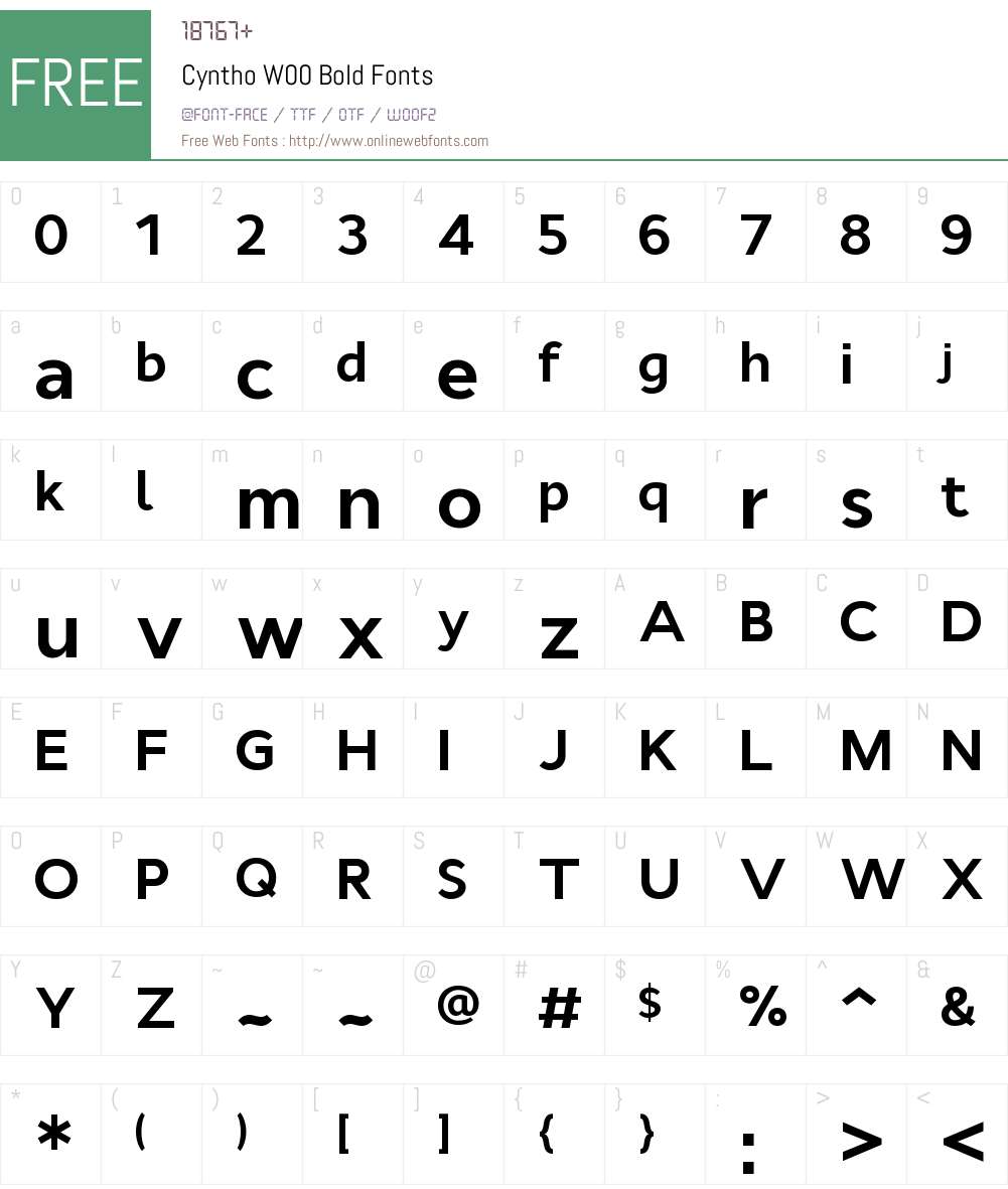 CynthoW00-Bold Font Screenshots