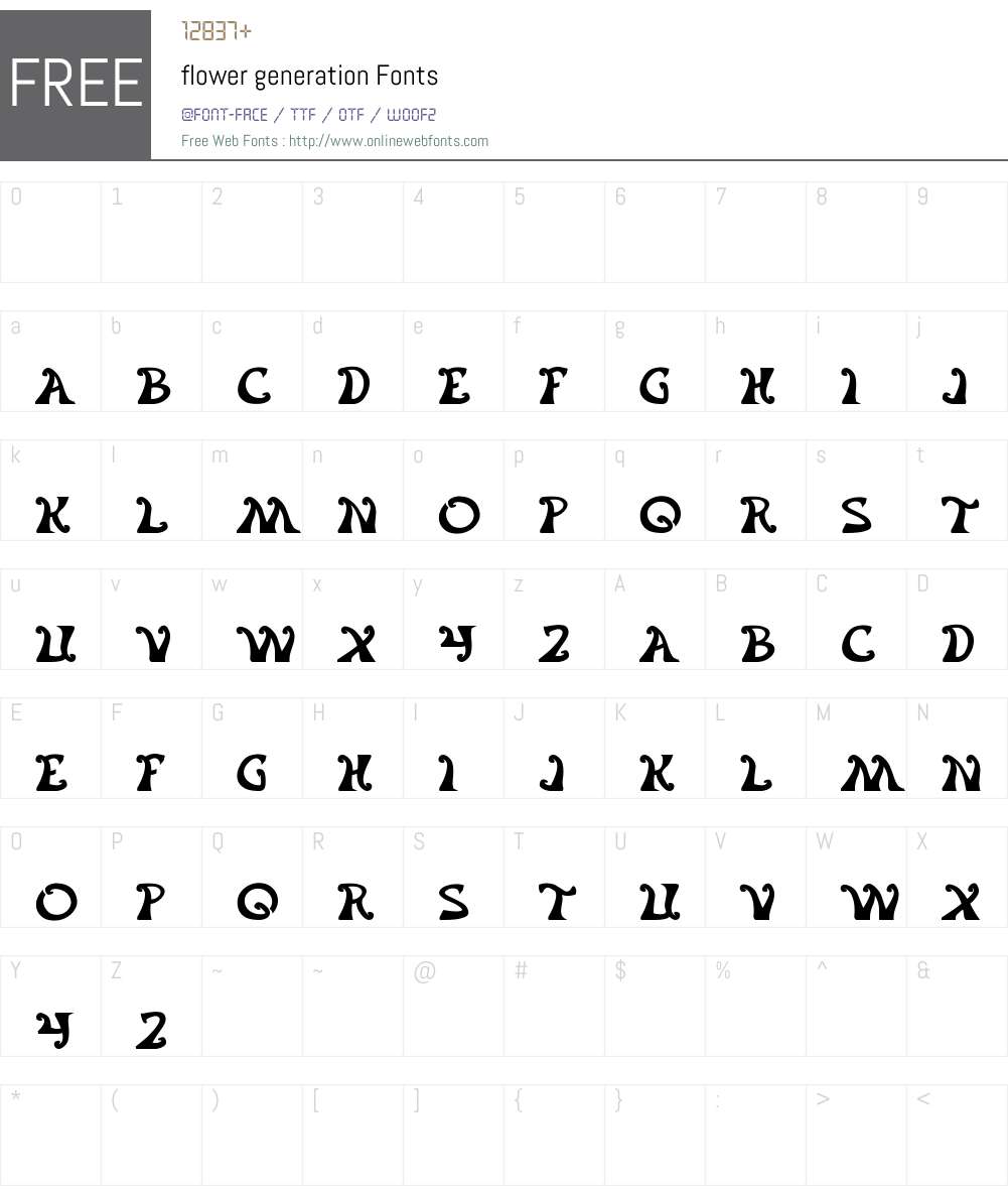 flower generation Font Screenshots