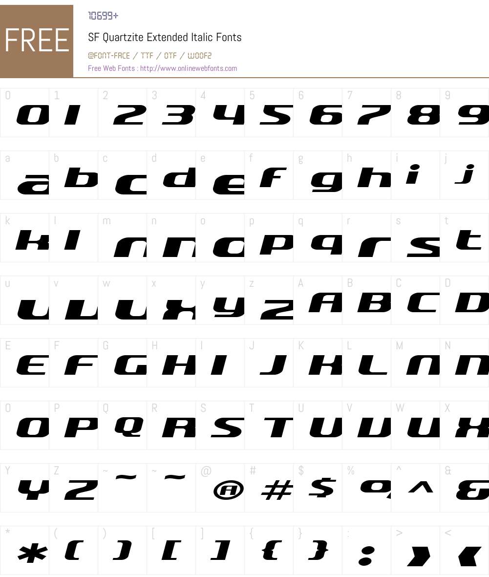 SF Quartzite Extended Font Screenshots