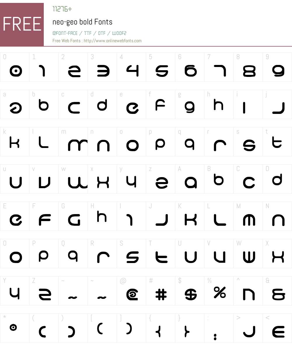 neo-geo bold Font Screenshots