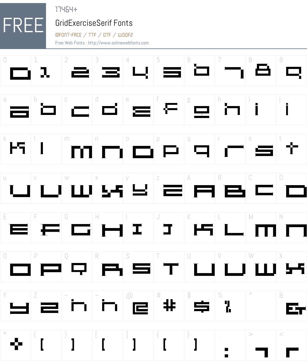 GridExerciseSerif Font Screenshots