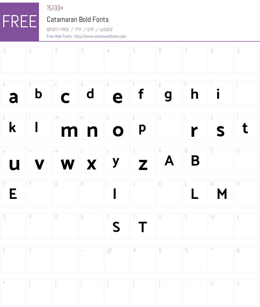 Catamaran Font Screenshots