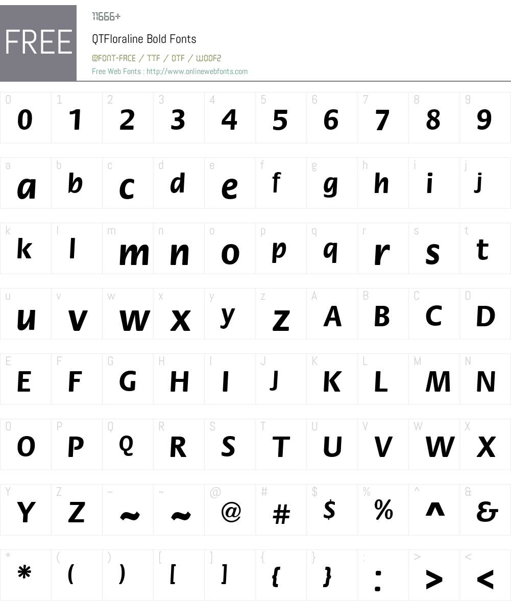 QTFloraline Font Screenshots