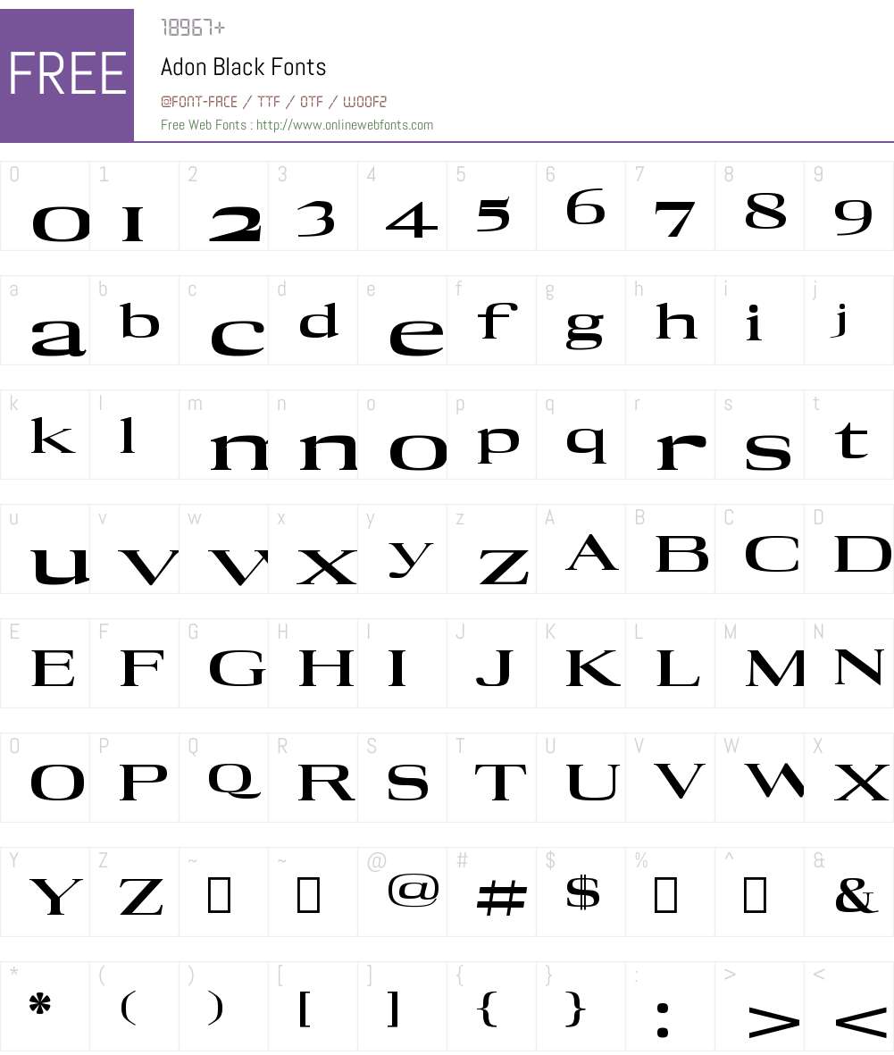 Adon Black Font Screenshots