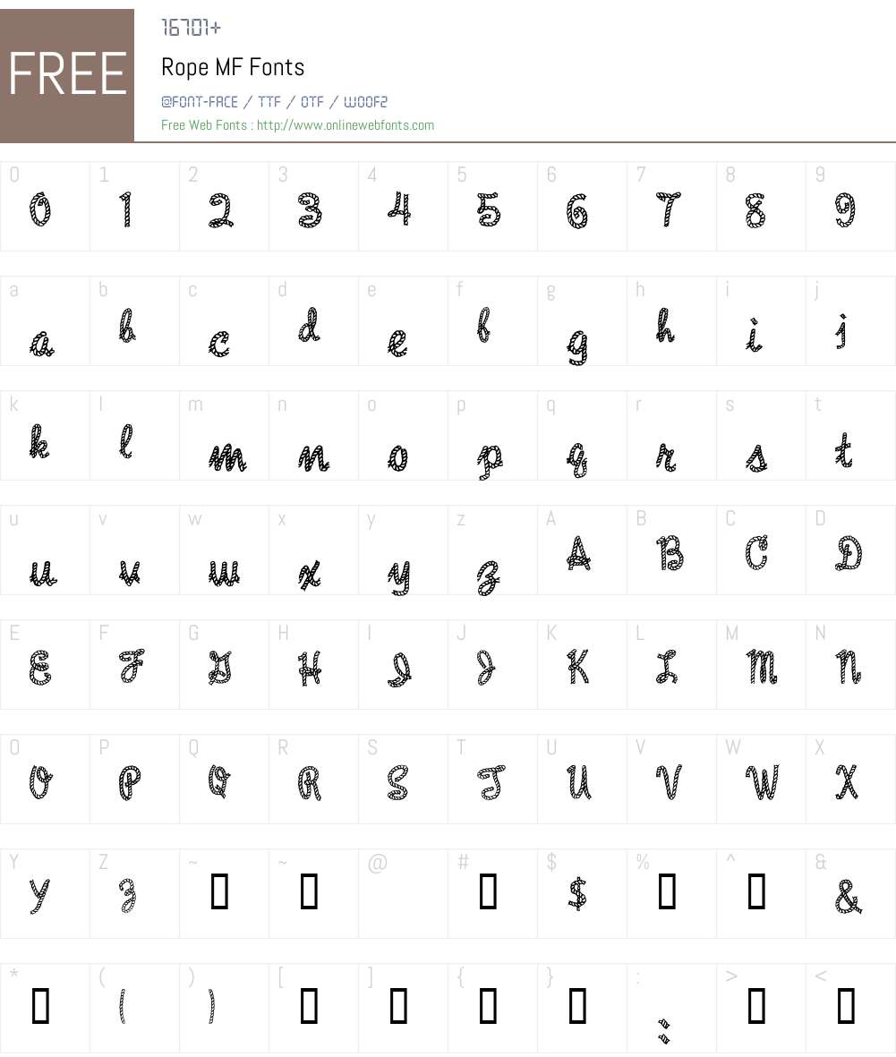 Rope MF Font Screenshots