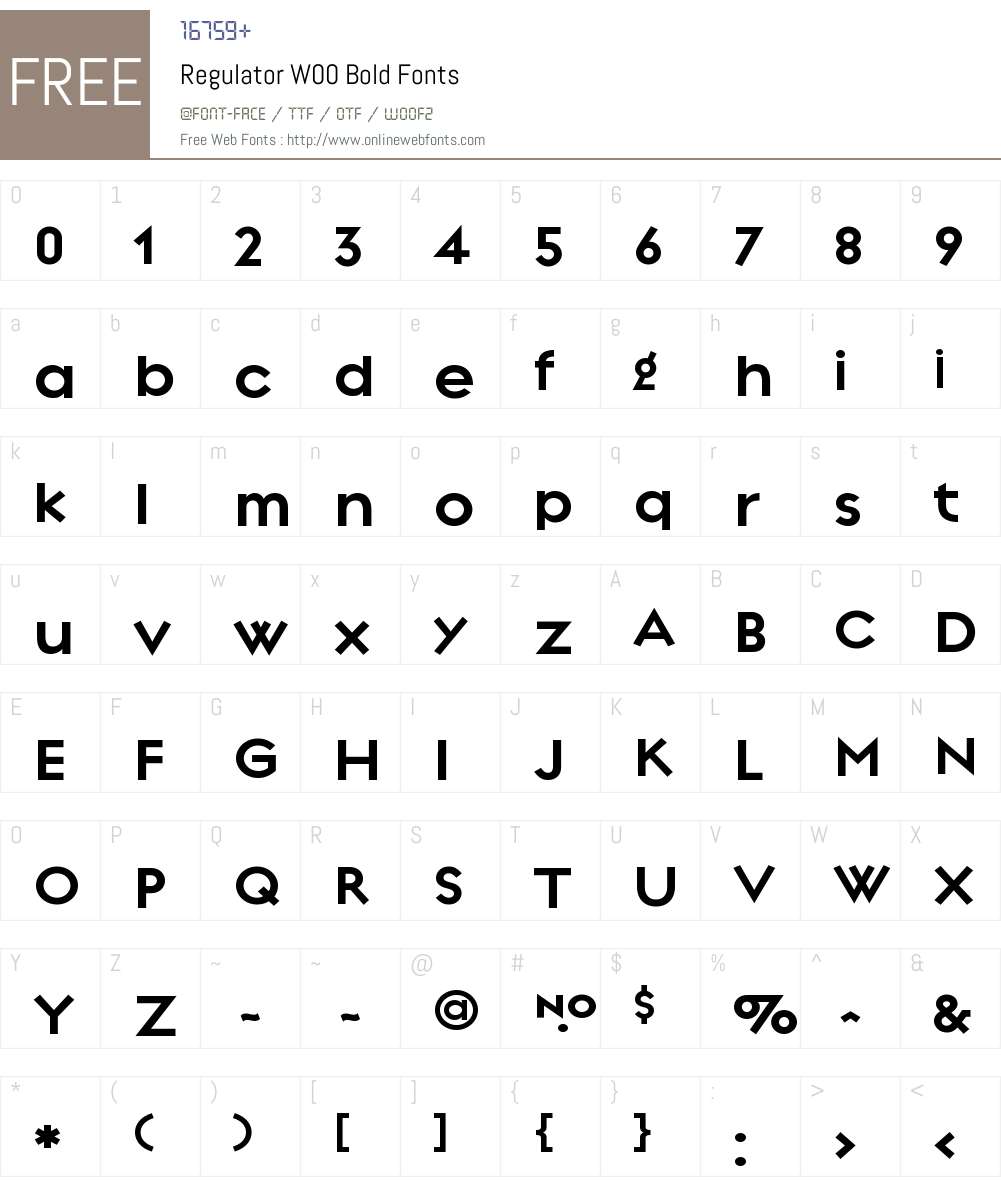 RegulatorW00-Bold Font Screenshots
