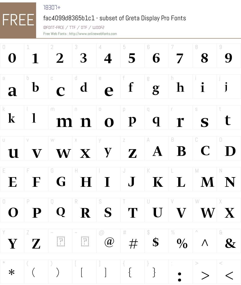 fac4099d8365b1c1 - subset of Greta Display Pro Font Screenshots