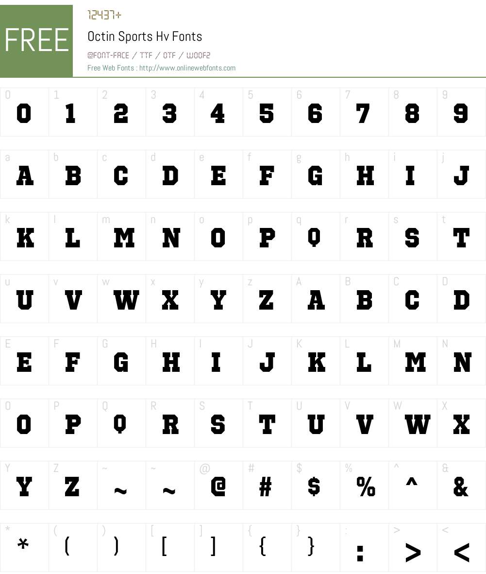 Octin Sports Font Screenshots