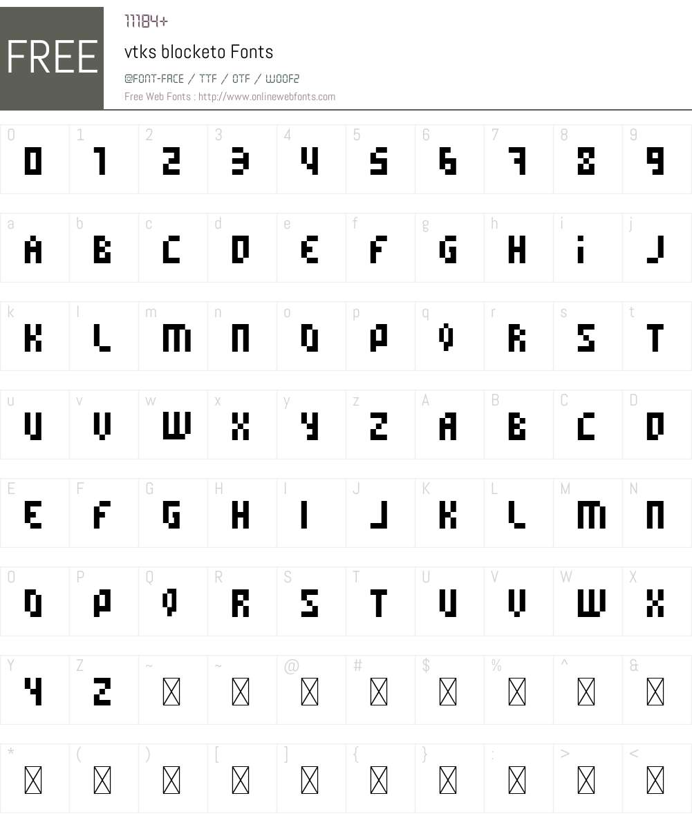 vtks blocketo Font Screenshots