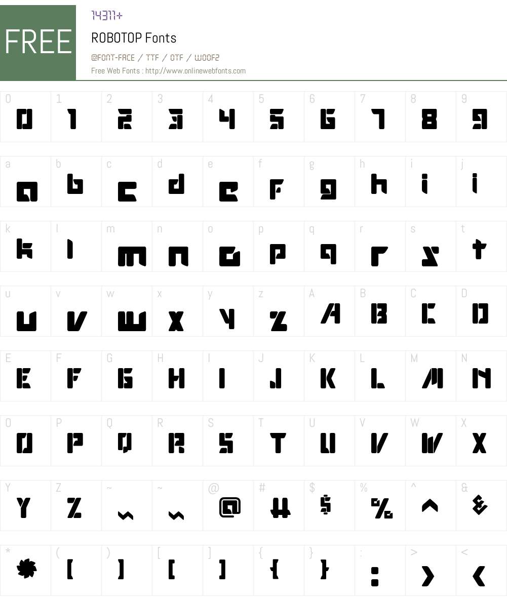 ROBOTOP Font Screenshots