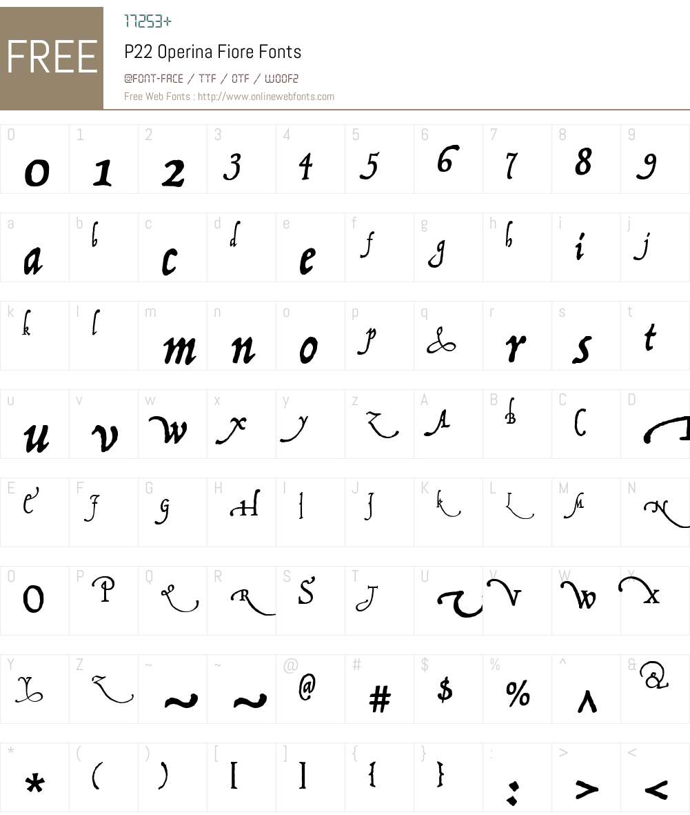 P22 Operina Fiore Font Screenshots