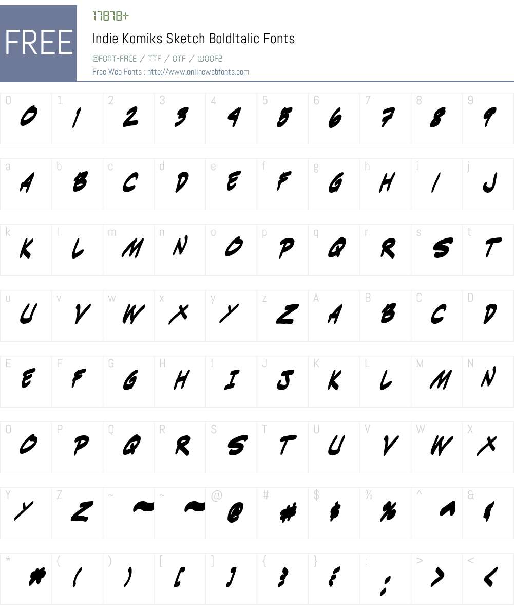 Indie Komiks Sketch Font Screenshots