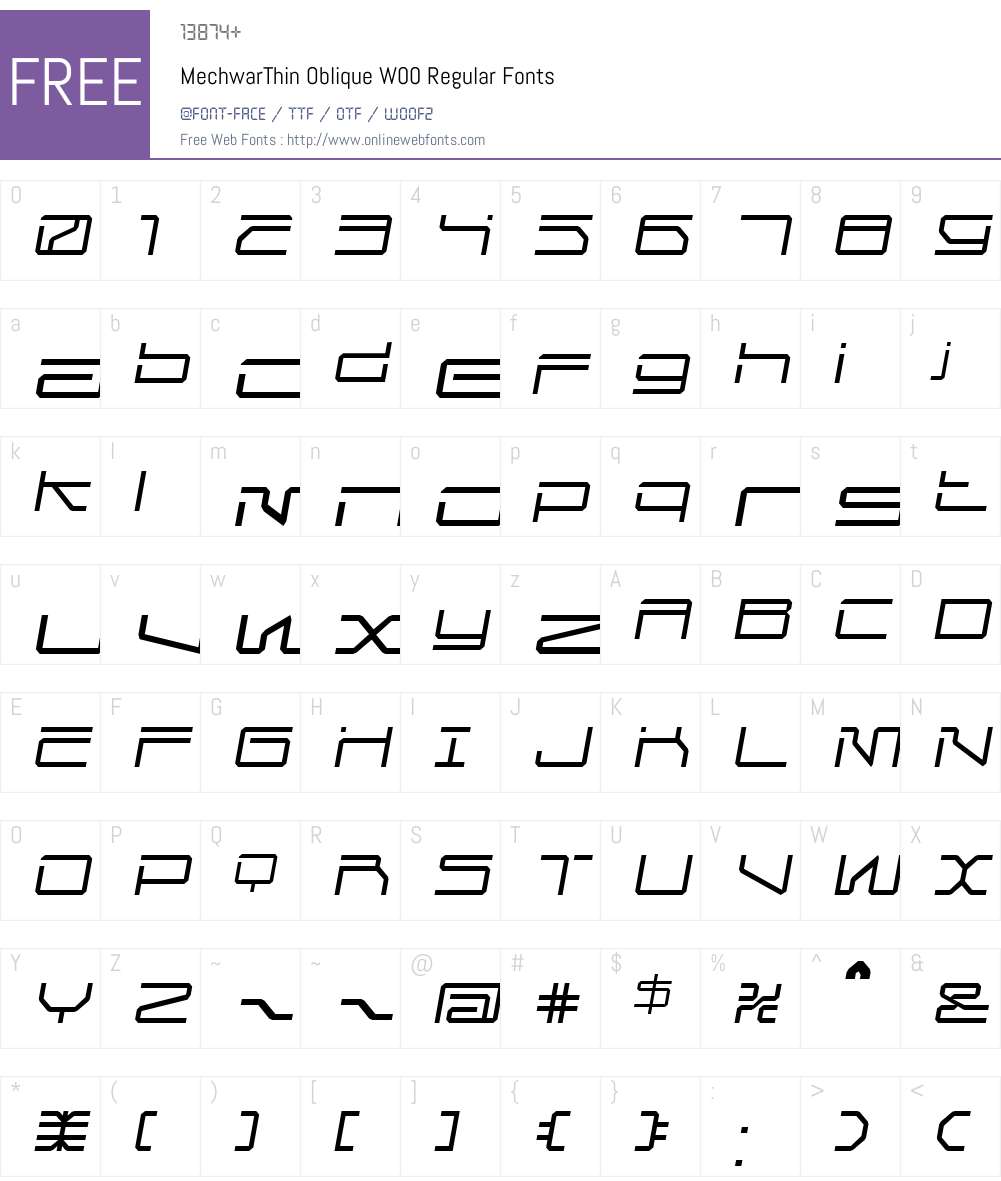 Mechwar Font Screenshots