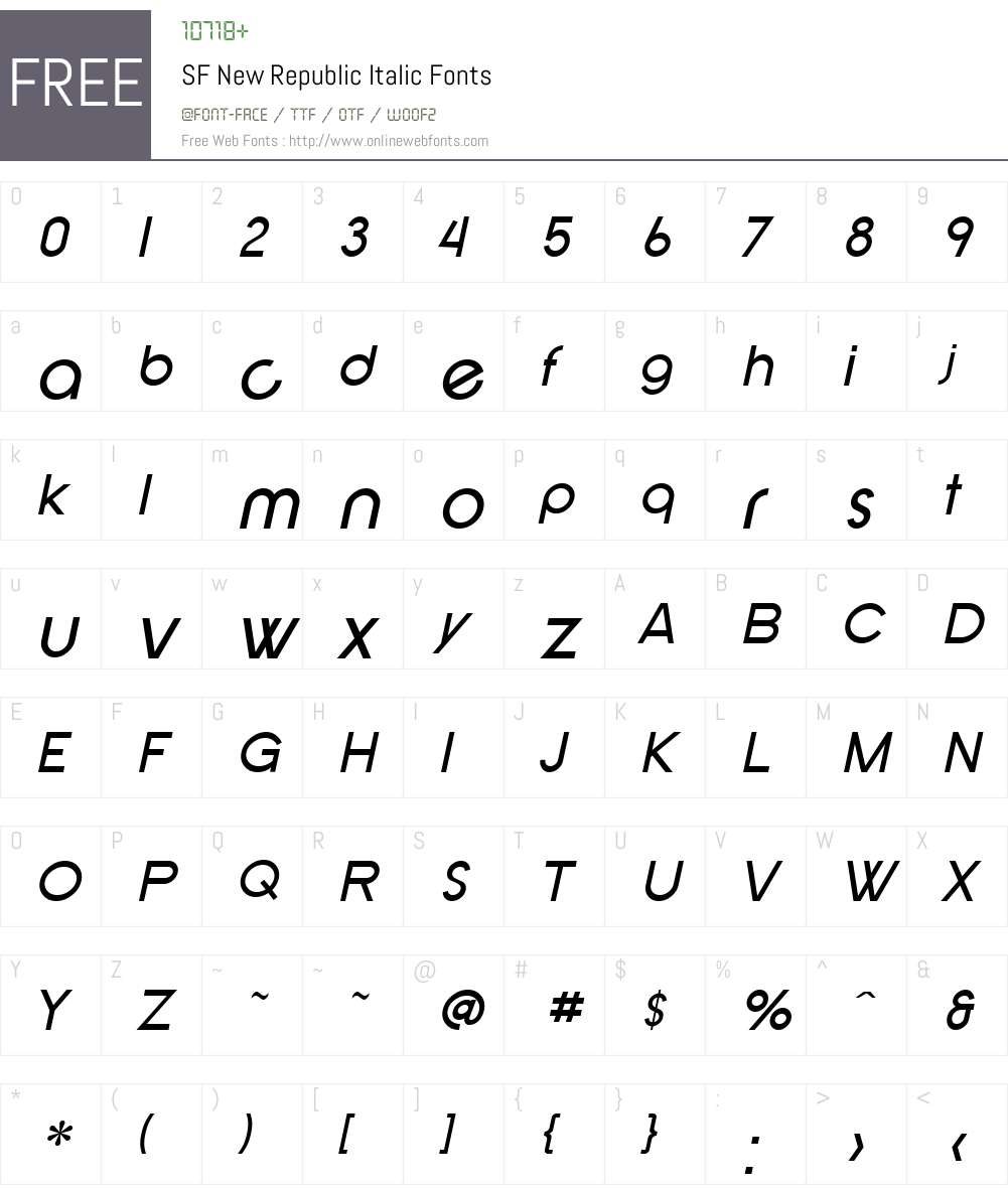 SF New Republic Font Screenshots