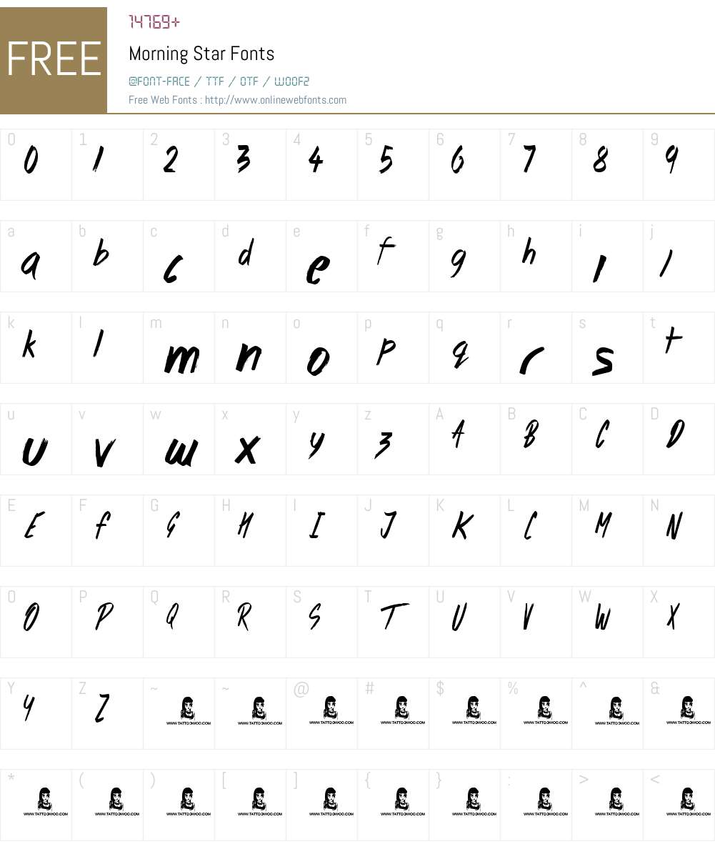 Morning Star Font Screenshots