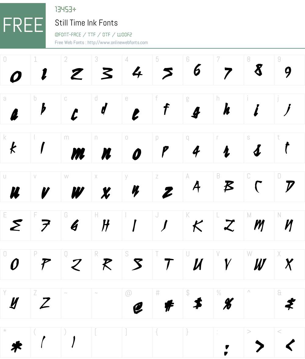 Still Time Ink Font Screenshots