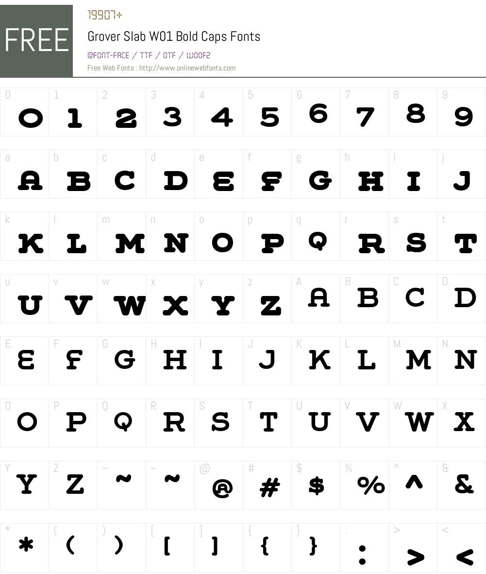 GroverSlabW01-BoldCaps Font Screenshots