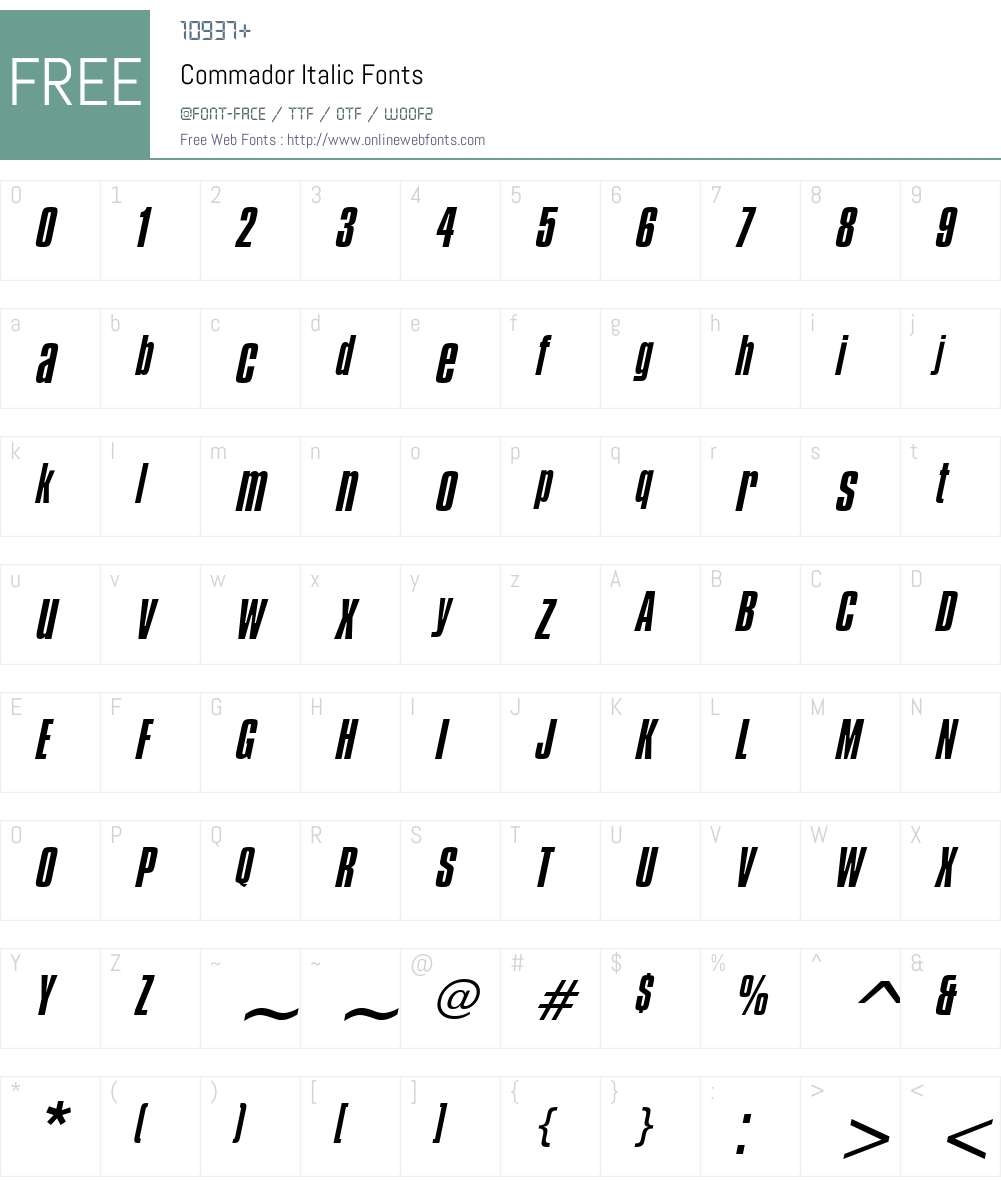 Commador Font Screenshots