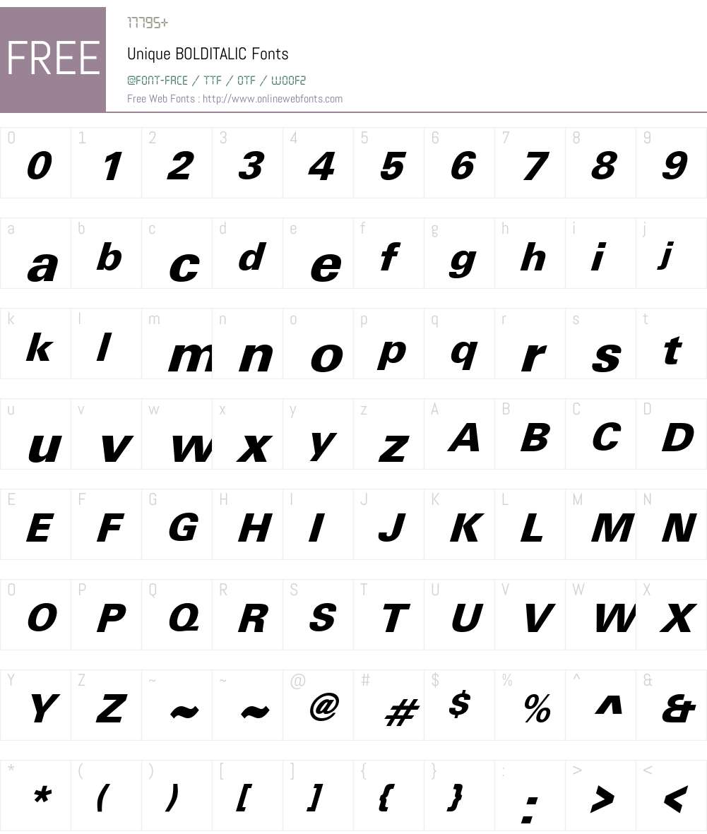 Unique Font Screenshots