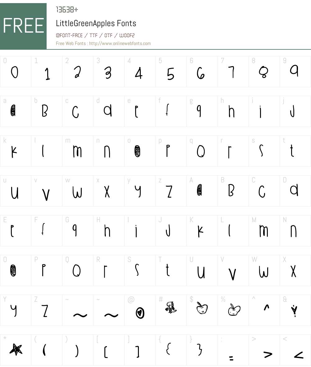LittleGreenApples Font Screenshots