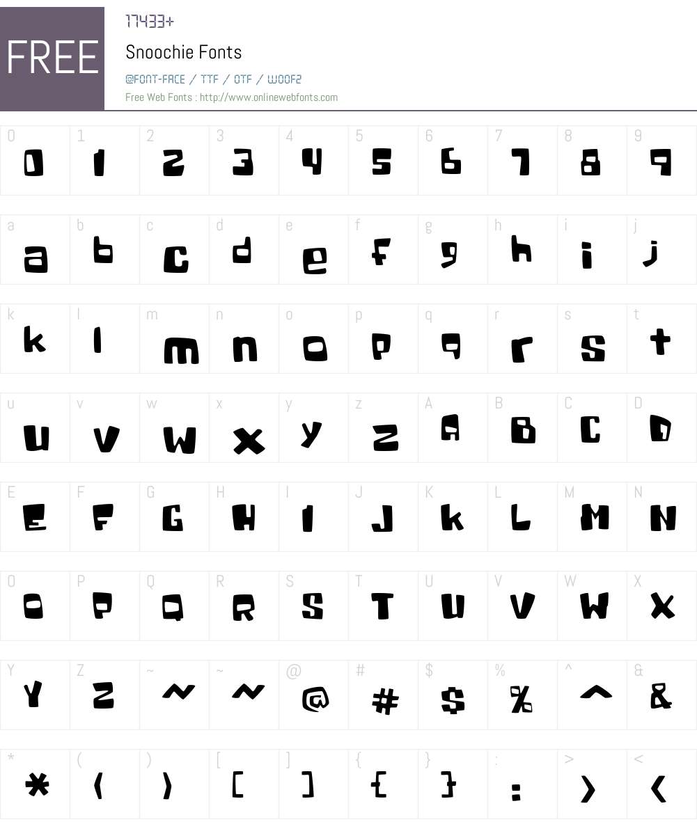 Snoochie Font Screenshots