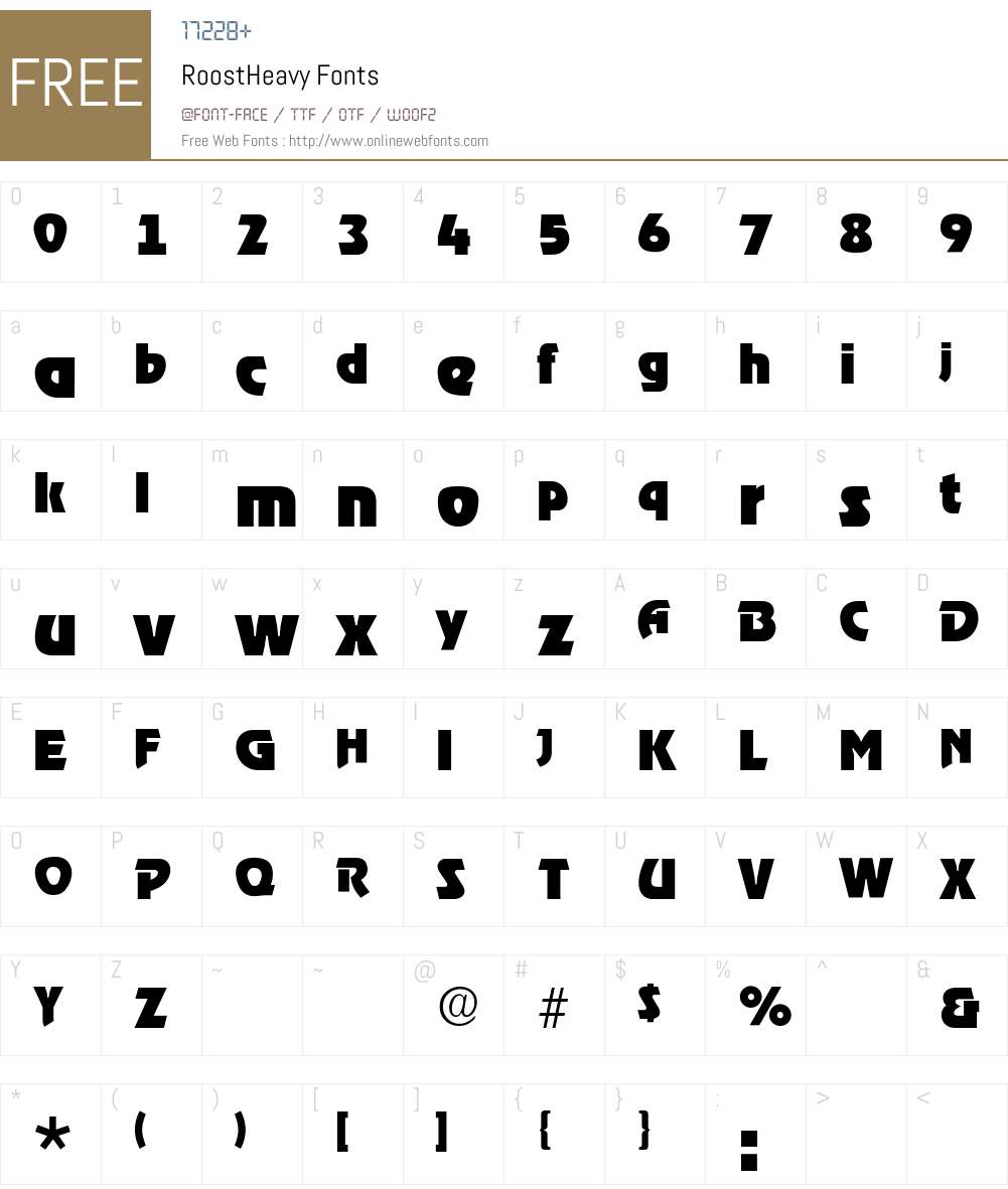 RoostHeavy Font Screenshots