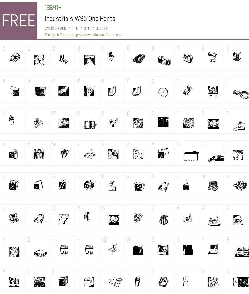 IndustrialsW95-One Font Screenshots